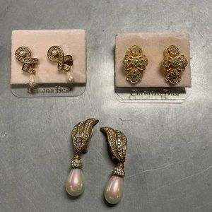 Bundle of 3 Vintage Christian Dior Earrings
